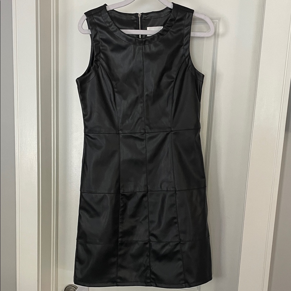 Emproved Black Vegan Leather Sleeveless Dress